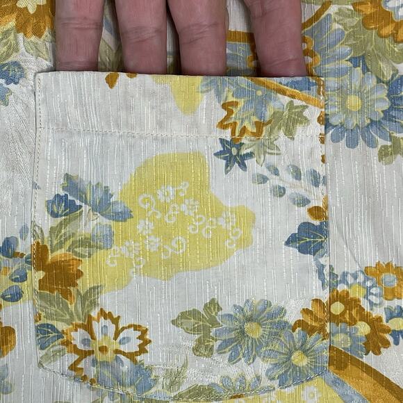 Tommy Bahama Shirt Mens XL Ivory Floral Hawaiian Silk Short Sleeve Button Up - Picture 7 of 11